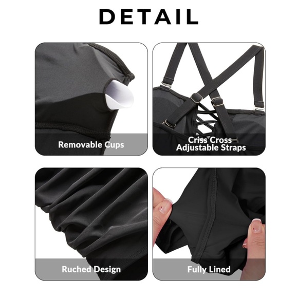 Yonique Women Plus Size One Piece Swimsuits Tummy Control Size 16W - Picture 4 of 4